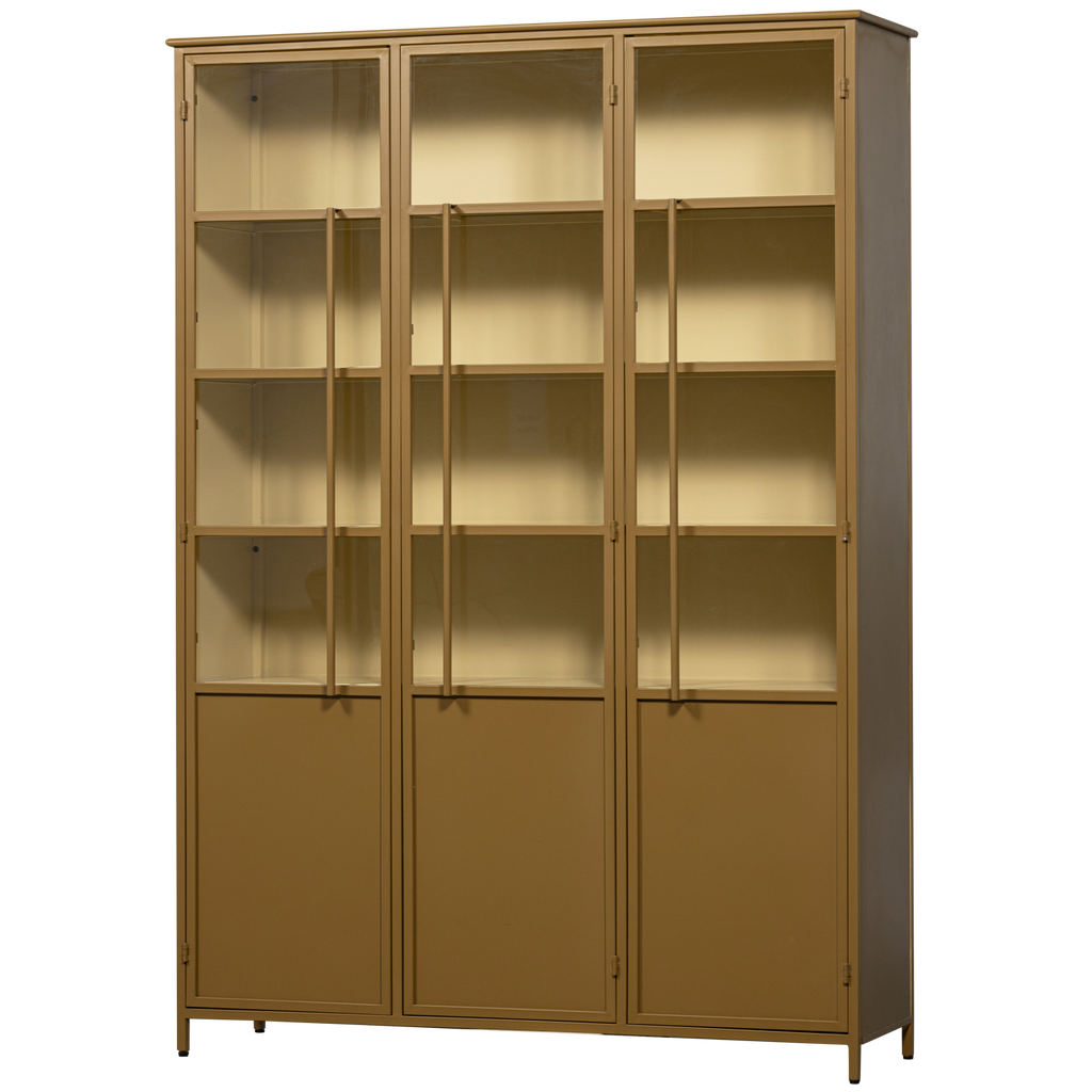 EXHIBIT XL 3-DOORS DISPLAY CASE METAL HONEY YELLOW
