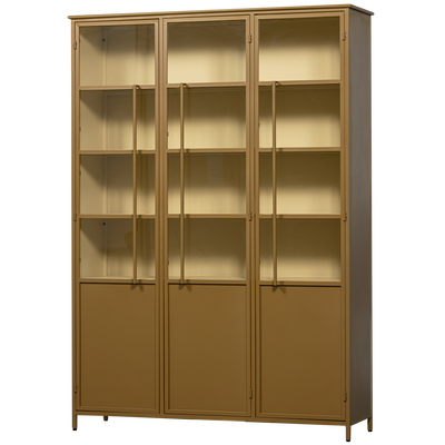 EXHIBIT XL 3-DOORS DISPLAY CASE METAL HONEY YELLOW