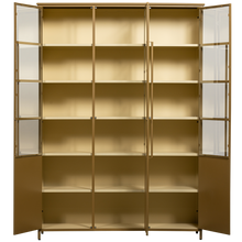 Laden Sie das Bild in den Galerie-Viewer, EXHIBIT XL 3-DOORS DISPLAY CASE METAL HONEY YELLOW