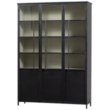 Laden Sie das Bild in den Galerie-Viewer, EXHIBIT XL 3-DOORS DISPLAY CASE METAL BLACK