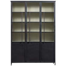 Laden Sie das Bild in den Galerie-Viewer, EXHIBIT XL 3-DOORS DISPLAY CASE METAL BLACK