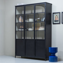 Laden Sie das Bild in den Galerie-Viewer, EXHIBIT XL 3-DOORS DISPLAY CASE METAL BLACK