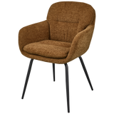 RUNA DINING CHAIR CHENILLE CARAMEL BROWN/YELLOW