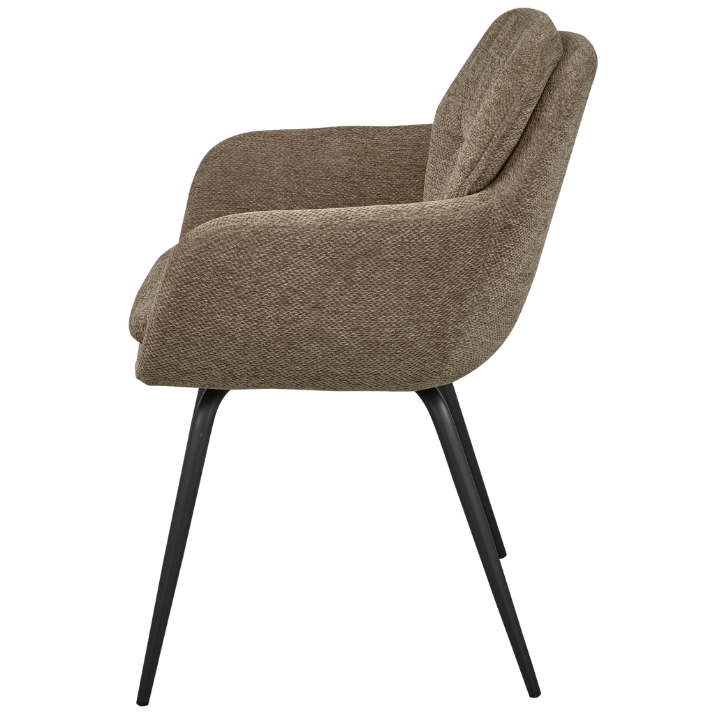 RUNA DINING CHAIR CHENILLE DARK SAND