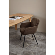 Cargar imagen en el visor de la galería, RUNA DINING CHAIR CHENILLE WARM BROWN