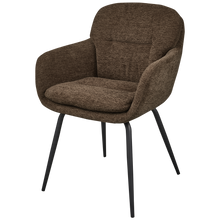 Cargar imagen en el visor de la galería, RUNA DINING CHAIR CHENILLE WARM BROWN