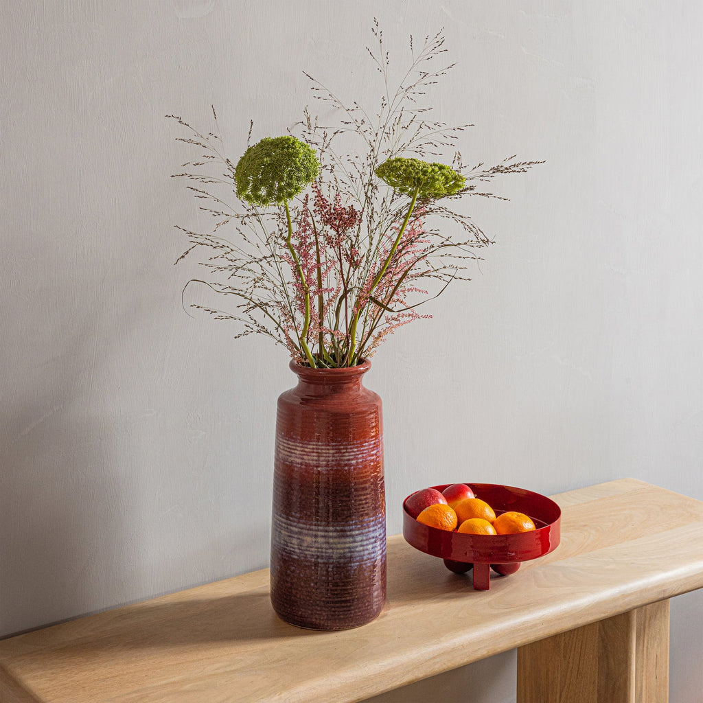 DECENNIA XL VASE CERAMICS RED/PURPLE 38xO17 CM