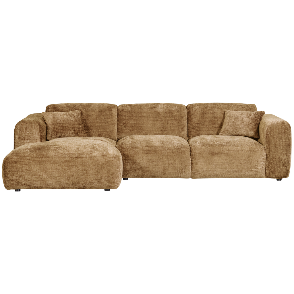 CLOUD CHAISE LONGUE SOFA LEFT CHENILLE HONEY YELLOW