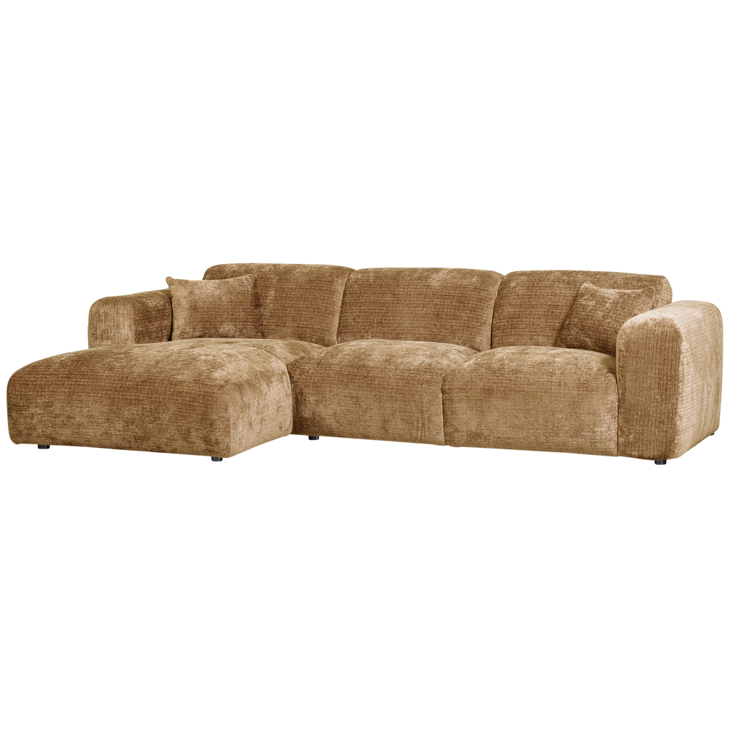 CLOUD CHAISE LONGUE SOFA LEFT CHENILLE HONEY YELLOW