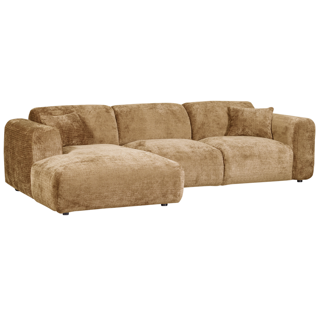 CLOUD CHAISE LONGUE SOFA LEFT CHENILLE HONEY YELLOW