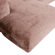 Laden Sie das Bild in den Galerie-Viewer, CLOUD CHAISE LONGUE SOFA LEFT CHENILLE TAUPE/PINK