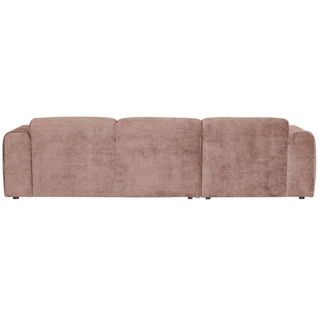 CLOUD CHAISE LONGUE SOFA LEFT CHENILLE TAUPE/PINK