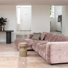 Laden Sie das Bild in den Galerie-Viewer, CLOUD CHAISE LONGUE SOFA LEFT CHENILLE TAUPE/PINK