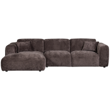Laden Sie das Bild in den Galerie-Viewer, CLOUD CHAISE LONGUE SOFA LEFT CHENILLE WARM BROWN