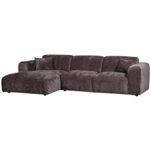 Laden Sie das Bild in den Galerie-Viewer, CLOUD CHAISE LONGUE SOFA LEFT CHENILLE WARM BROWN