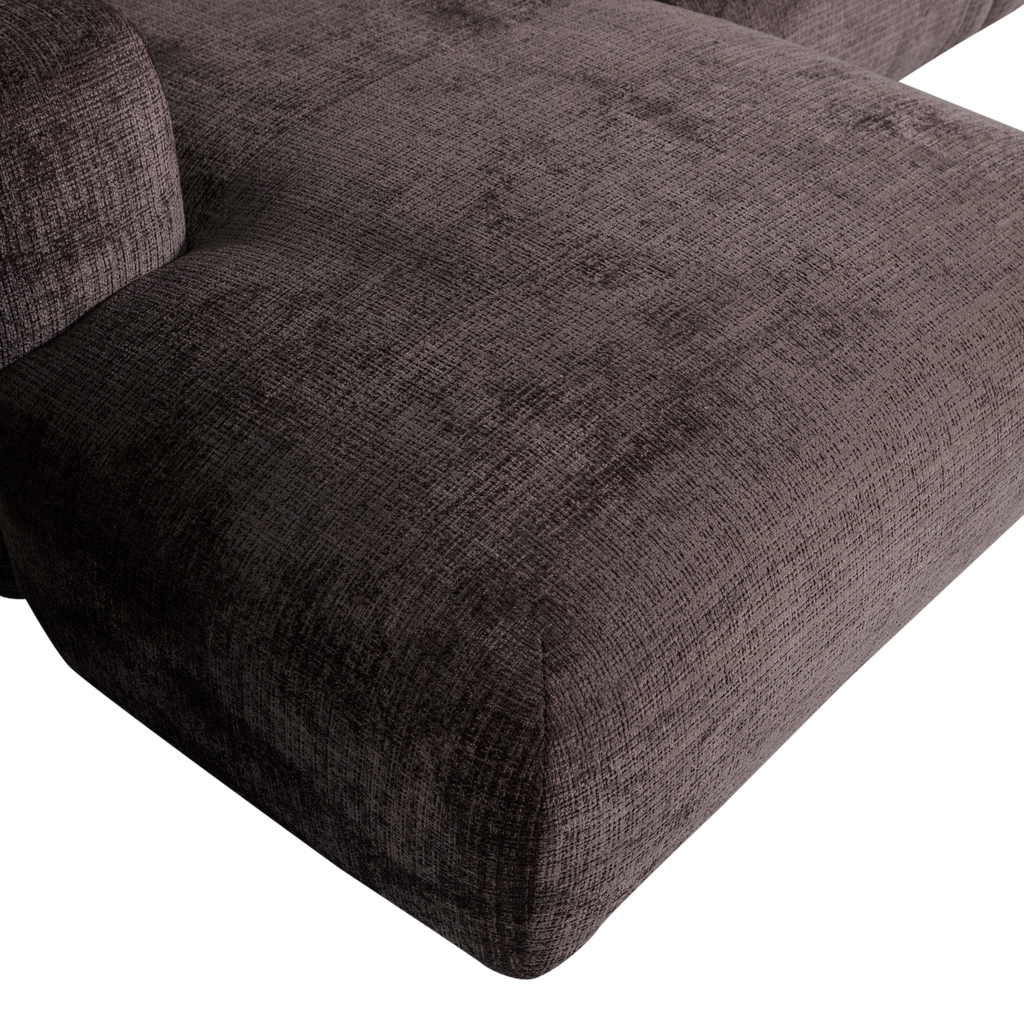 CLOUD CHAISE LONGUE SOFA LEFT CHENILLE WARM BROWN