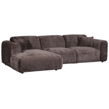 Laden Sie das Bild in den Galerie-Viewer, CLOUD CHAISE LONGUE SOFA LEFT CHENILLE WARM BROWN