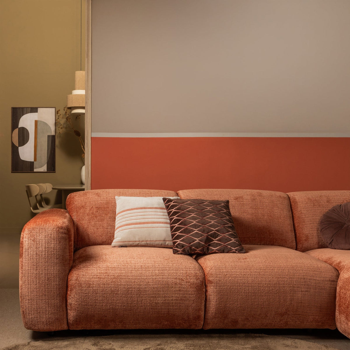 CLOUD CHAISE LONGUE SOFA RIGHT CHENILLE TERRA