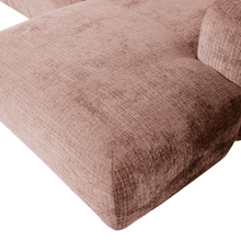 Laden Sie das Bild in den Galerie-Viewer, CLOUD CHAISE LONGUE SOFA RIGHT CHENILLE TAUPE/PINK