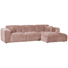 Laden Sie das Bild in den Galerie-Viewer, CLOUD CHAISE LONGUE SOFA RIGHT CHENILLE TAUPE/PINK