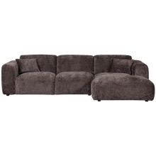 Laden Sie das Bild in den Galerie-Viewer, CLOUD CHAISE LONGUE SOFA RIGHT CHENILLE WARM BROWN