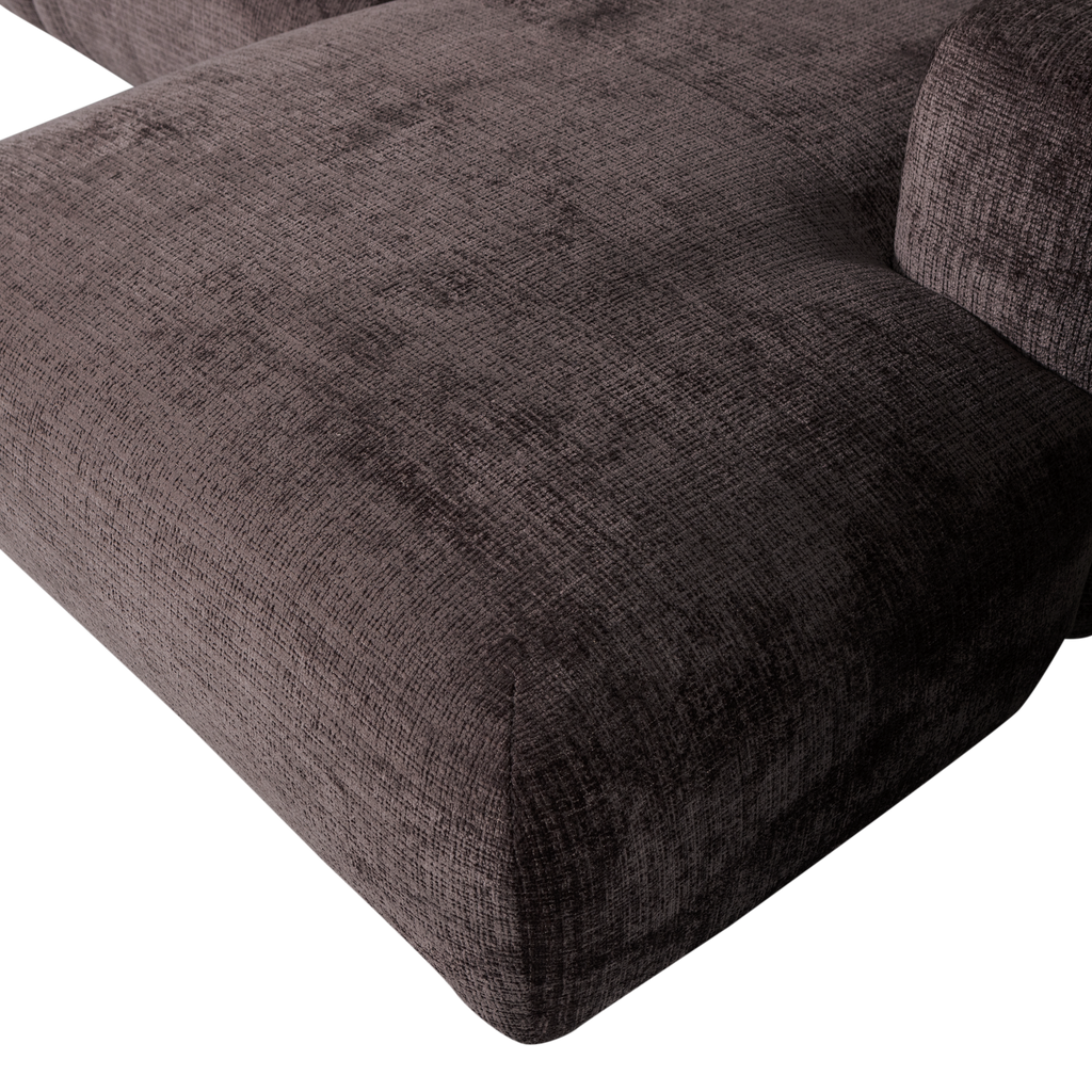 CLOUD CHAISE LONGUE SOFA RIGHT CHENILLE WARM BROWN