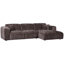 Laden Sie das Bild in den Galerie-Viewer, CLOUD CHAISE LONGUE SOFA RIGHT CHENILLE WARM BROWN