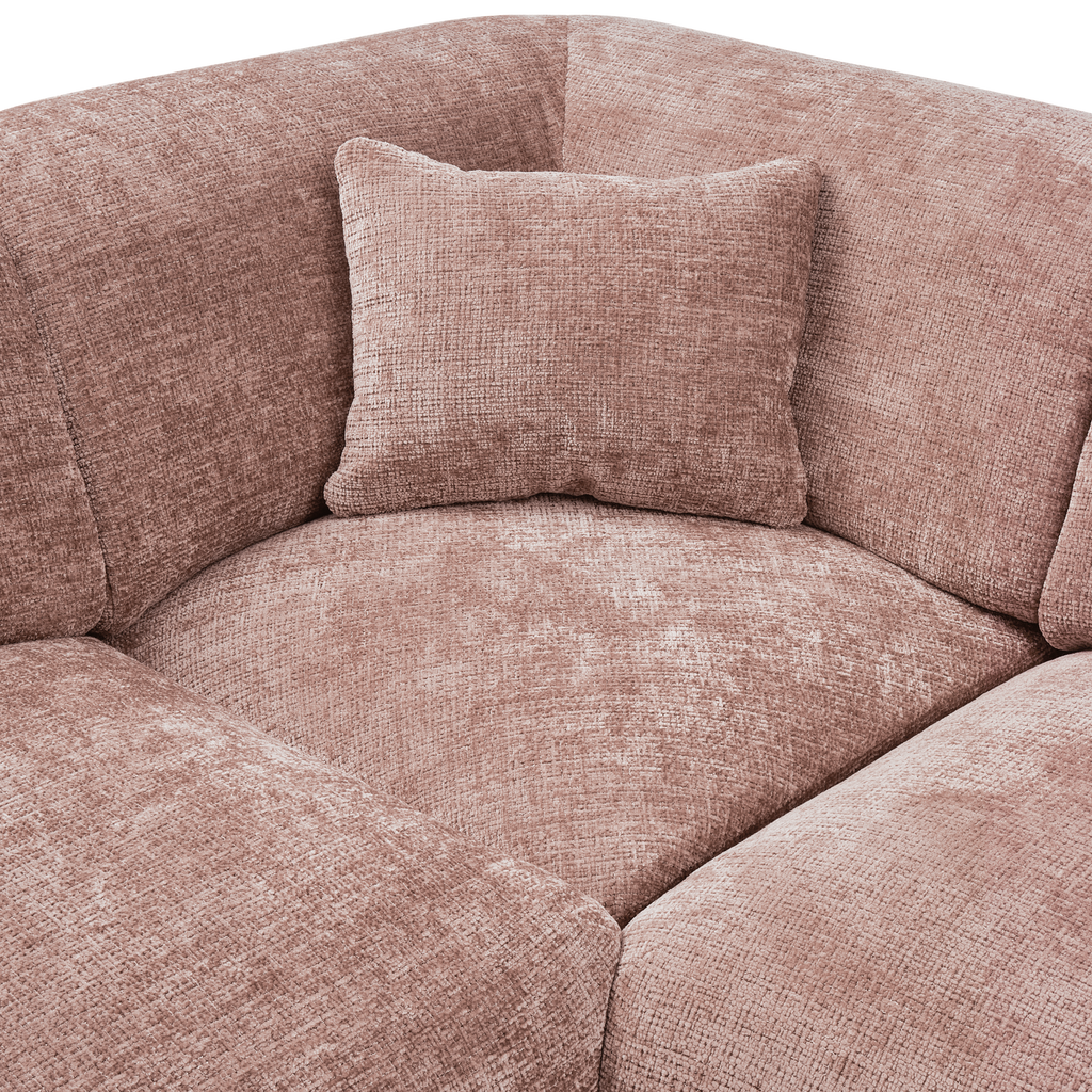 CLOUD CORNER SOFA RIGHT WOVEN CHENILLE TAUPE/PINK