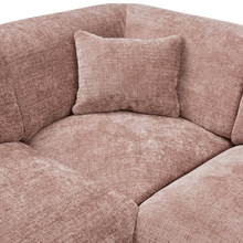 Laden Sie das Bild in den Galerie-Viewer, CLOUD CORNER SOFA RIGHT WOVEN CHENILLE TAUPE/PINK