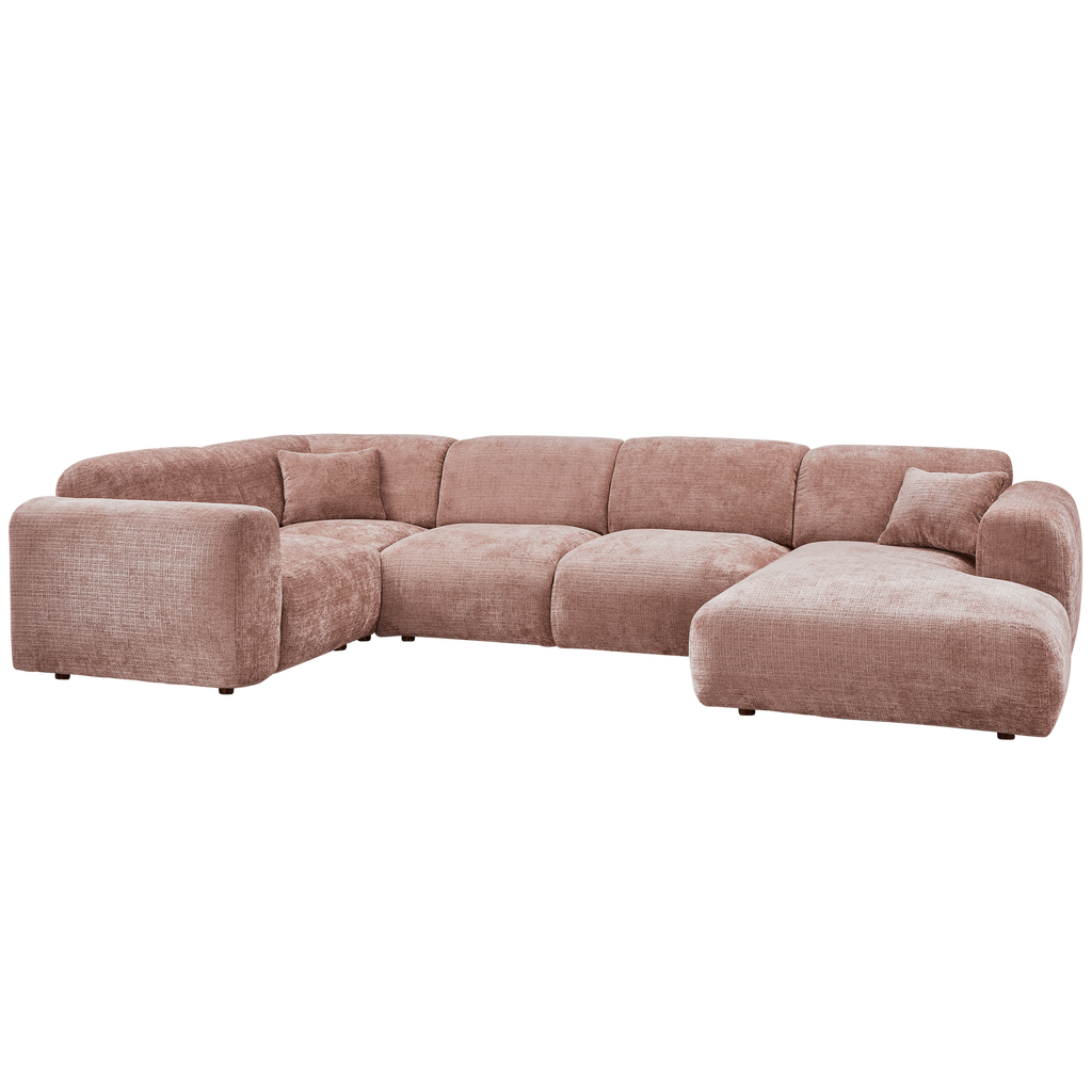 CLOUD CORNER SOFA LEFT WOVEN CHENILLE TAUPE/PINK