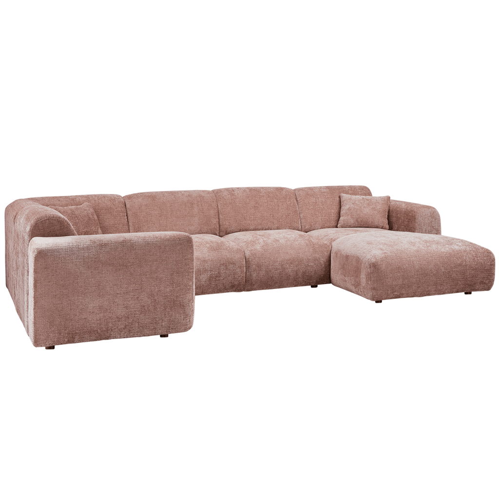 CLOUD CORNER SOFA LEFT WOVEN CHENILLE TAUPE/PINK