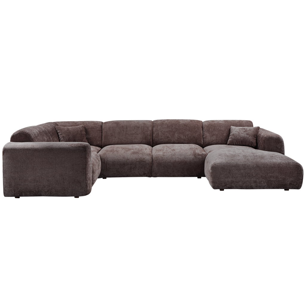 CLOUD CORNER SOFA LEFT WOVEN CHENILLE WARM BROWN