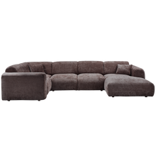 Laden Sie das Bild in den Galerie-Viewer, CLOUD CORNER SOFA LEFT WOVEN CHENILLE WARM BROWN
