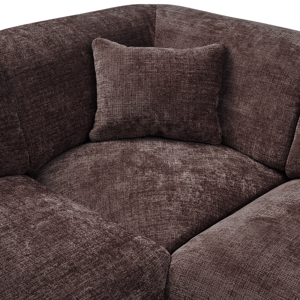 CLOUD CORNER SOFA LEFT WOVEN CHENILLE WARM BROWN