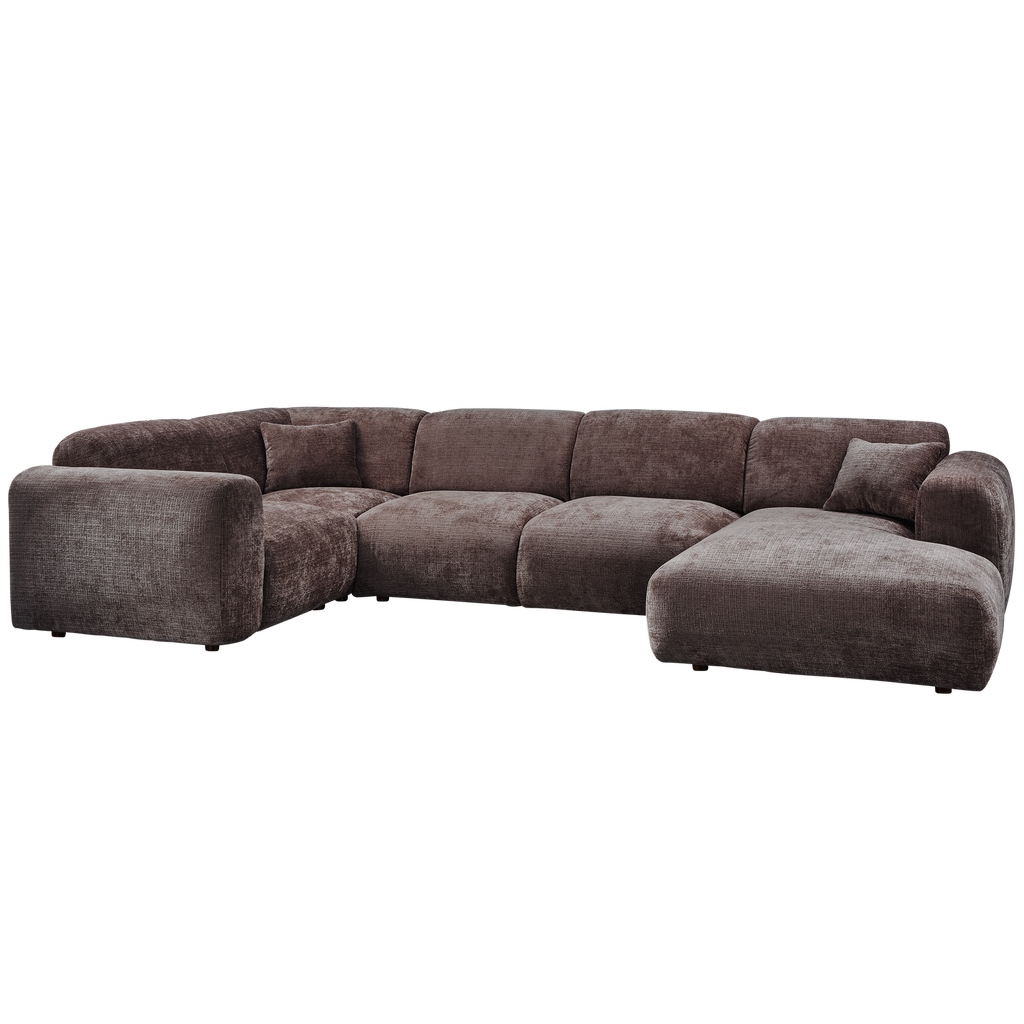 CLOUD CORNER SOFA LEFT WOVEN CHENILLE WARM BROWN