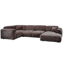 Laden Sie das Bild in den Galerie-Viewer, CLOUD CORNER SOFA LEFT WOVEN CHENILLE WARM BROWN