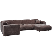 Laden Sie das Bild in den Galerie-Viewer, CLOUD CORNER SOFA LEFT WOVEN CHENILLE WARM BROWN