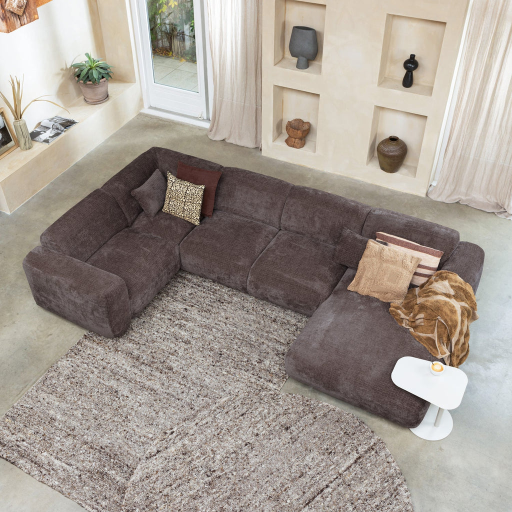 CLOUD CORNER SOFA LEFT WOVEN CHENILLE WARM BROWN