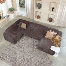 Laden Sie das Bild in den Galerie-Viewer, CLOUD CORNER SOFA LEFT WOVEN CHENILLE WARM BROWN