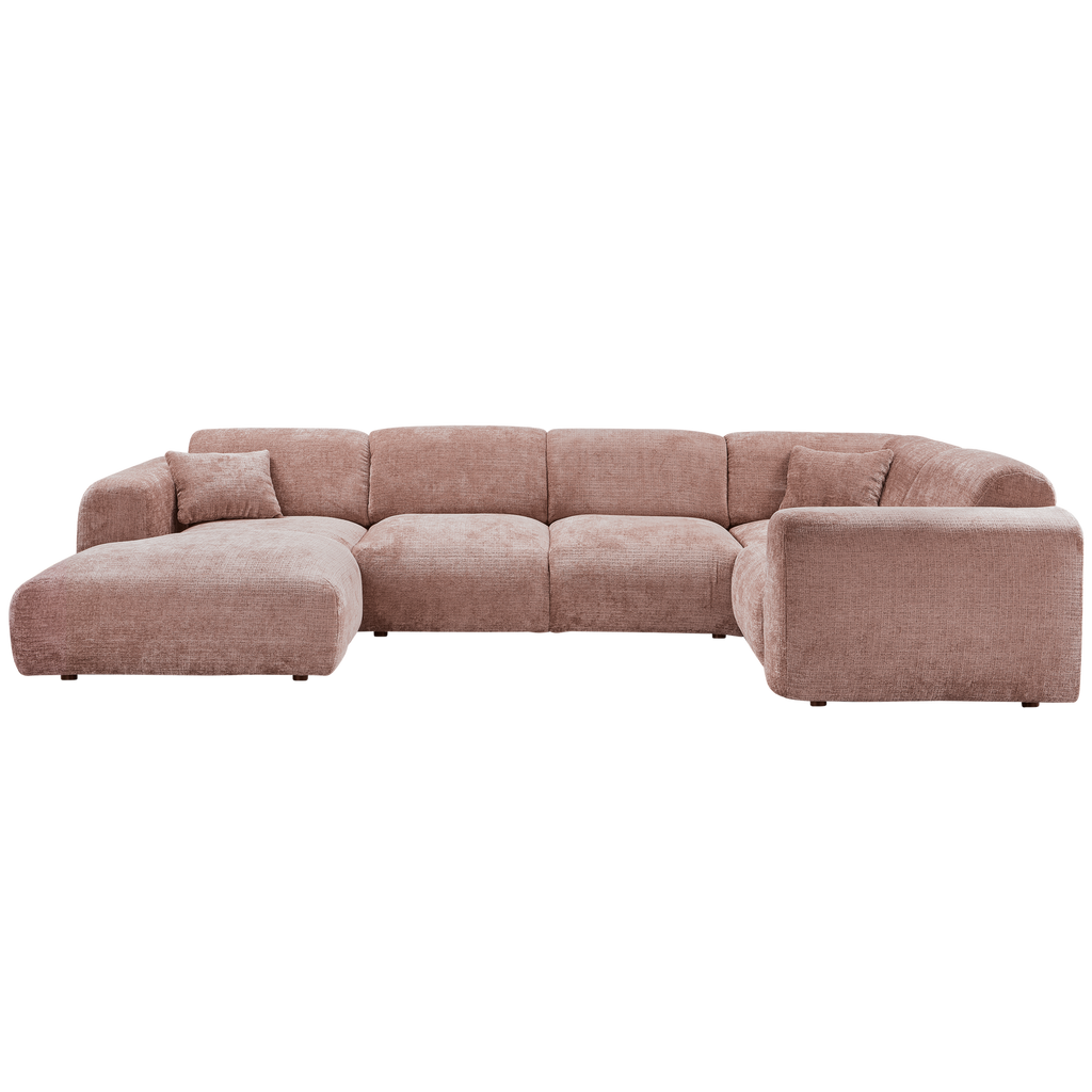CLOUD CORNER SOFA RIGHT WOVEN CHENILLE TAUPE/PINK