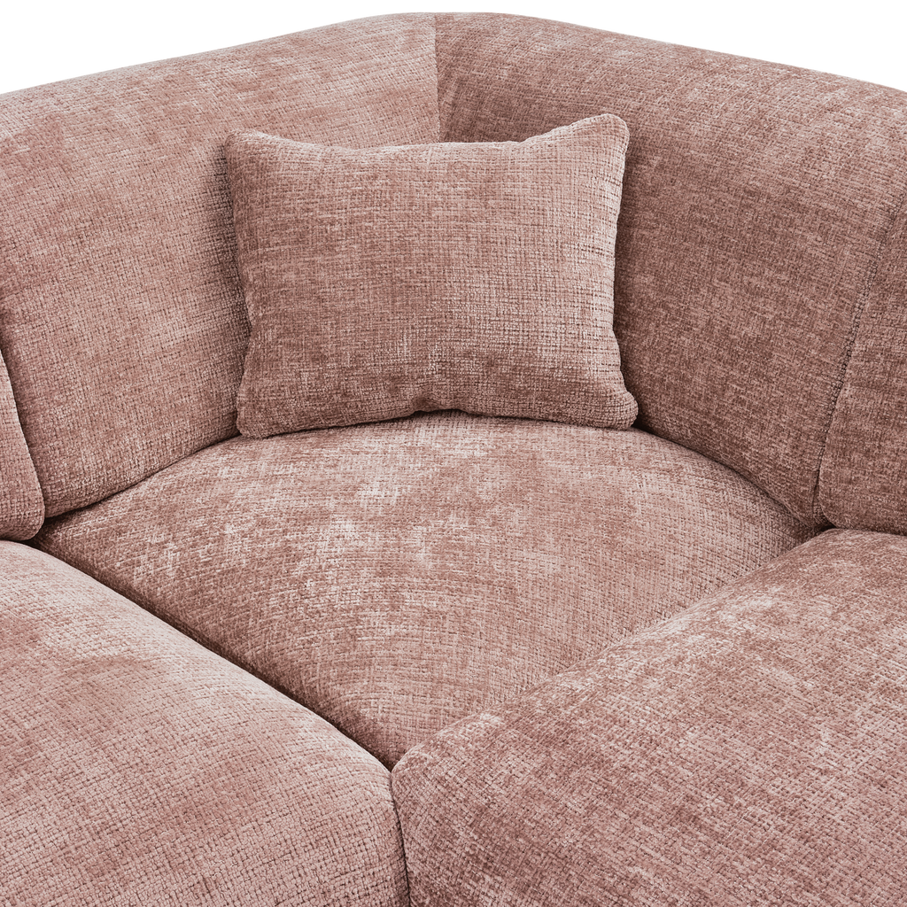 CLOUD CORNER SOFA LEFT WOVEN CHENILLE TAUPE/PINK
