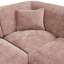 Laden Sie das Bild in den Galerie-Viewer, CLOUD CORNER SOFA LEFT WOVEN CHENILLE TAUPE/PINK