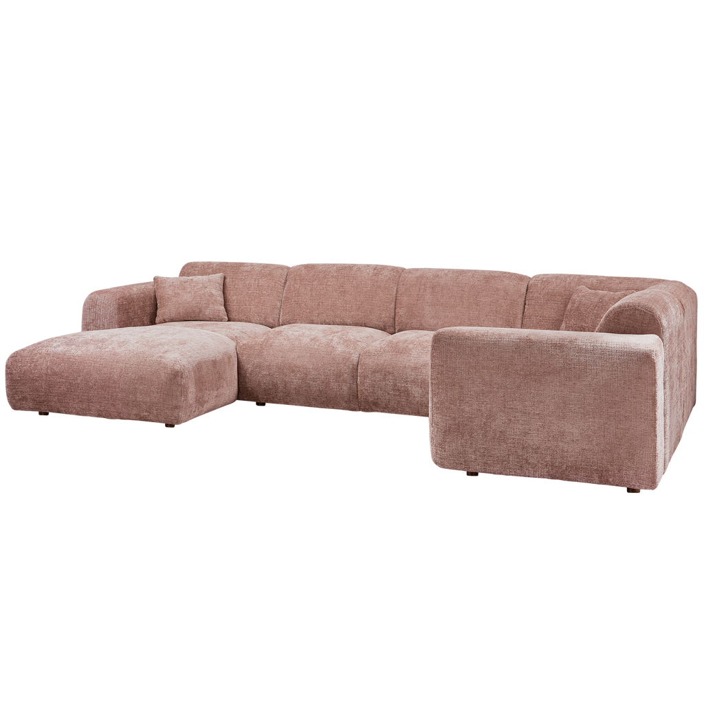 CLOUD CORNER SOFA RIGHT WOVEN CHENILLE TAUPE/PINK