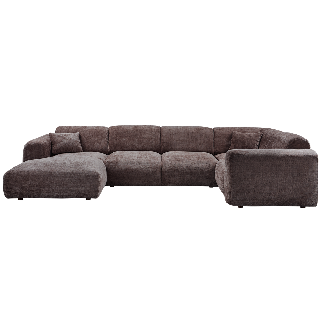 CLOUD CORNER SOFA RIGHT WOVEN CHENILLE WARM BROWN