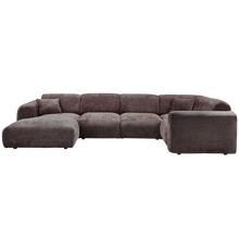 Laden Sie das Bild in den Galerie-Viewer, CLOUD CORNER SOFA RIGHT WOVEN CHENILLE WARM BROWN
