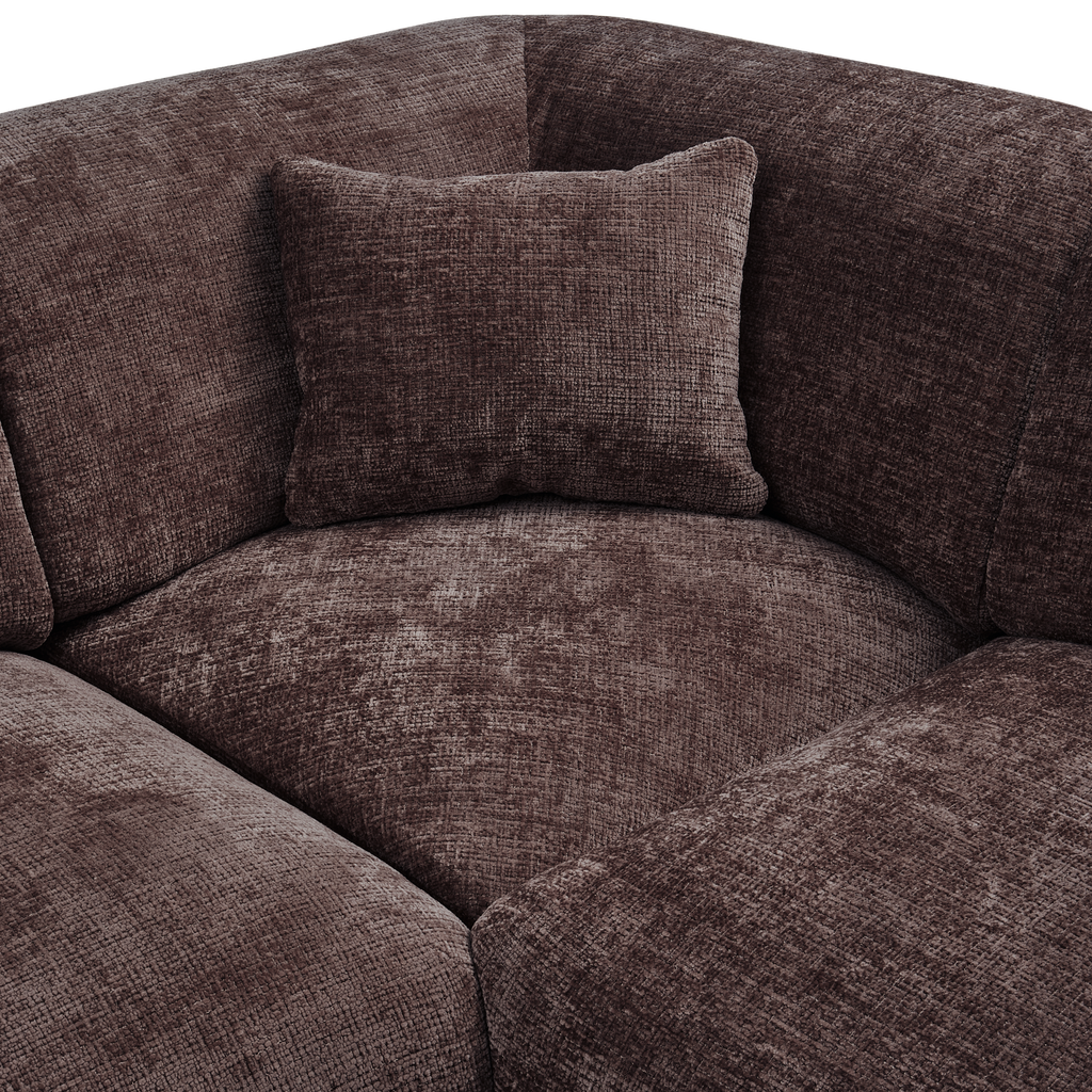CLOUD CORNER SOFA RIGHT WOVEN CHENILLE WARM BROWN