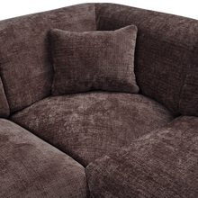 Laden Sie das Bild in den Galerie-Viewer, CLOUD CORNER SOFA RIGHT WOVEN CHENILLE WARM BROWN