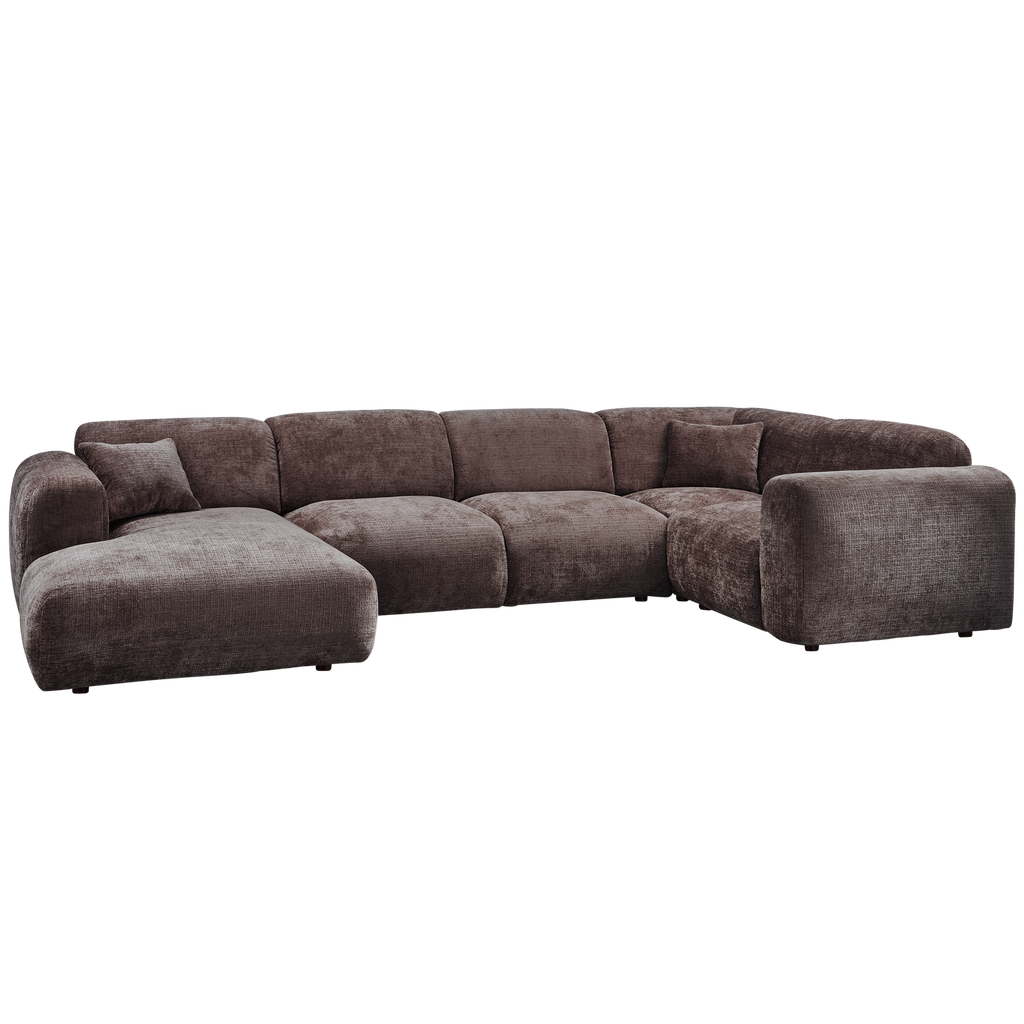 CLOUD CORNER SOFA RIGHT WOVEN CHENILLE WARM BROWN