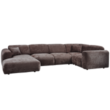 Laden Sie das Bild in den Galerie-Viewer, CLOUD CORNER SOFA RIGHT WOVEN CHENILLE WARM BROWN