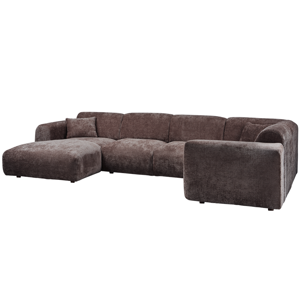 CLOUD CORNER SOFA RIGHT WOVEN CHENILLE WARM BROWN